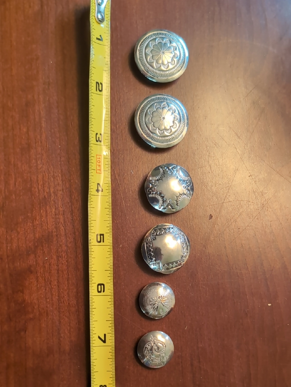 Assorted Silver Button Covers/Conchos - Picture 3 of 3